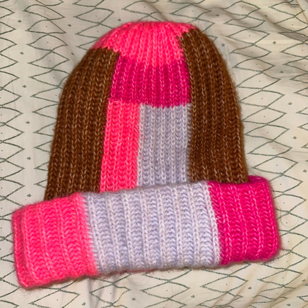 Wild Fable Pink and Brown Knit Beanie